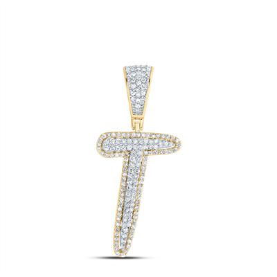 10K Diamond Initial Pendant