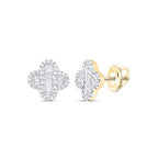 10K Diamond Clover Earrings