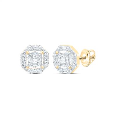 10K Baguette Diamond Earrings