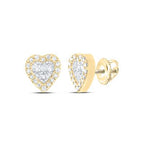 10K Diamond Heart Baguette Earrings