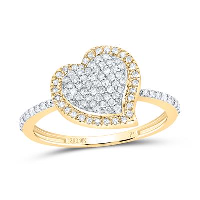 10K Diamond Heart Ring