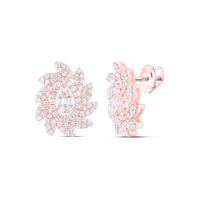 14K rose gold fancy shape stud earrings 