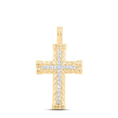 10K Diamond Cross Pendant