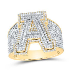 10K Diamond Men's Initial Ring
