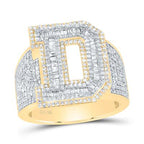 10K Diamond Men's Initial 'D' Ring