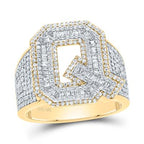 10K Diamond Men's Initial 'Q' Ring