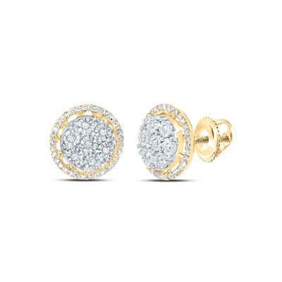 10K Round Diamond Earrings
