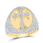 10K Diamond Cross Ring