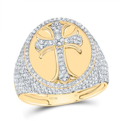 Anillo de cruz de diamantes de 10 quilates