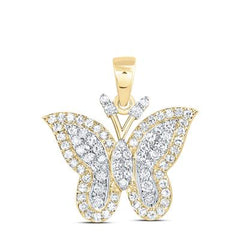10K Diamond Butterfly Pendant