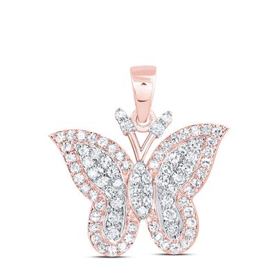 10K Diamond Butterfly Pendant