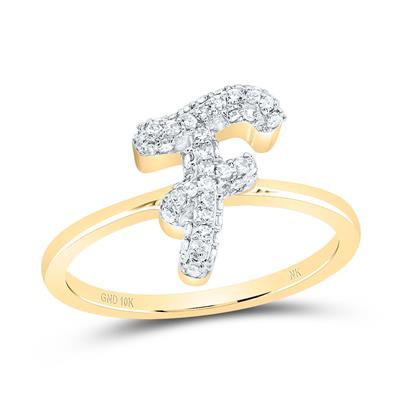 10K Diamond Initial RIng