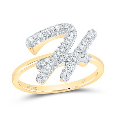 10K Diamond Initial RIng