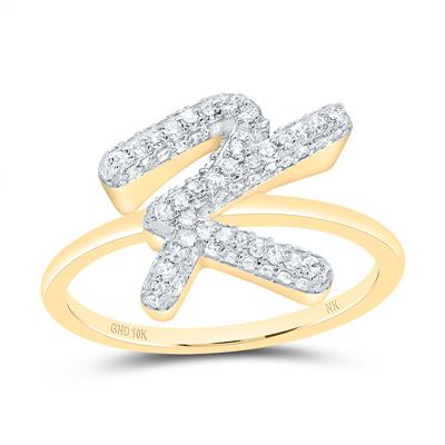 10K Diamond Initial RIng