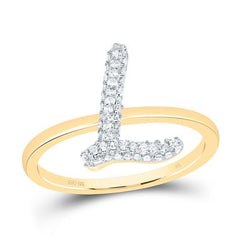 10K Diamond Initial RIng
