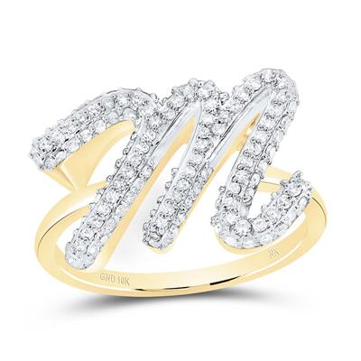 10K Diamond Initial RIng