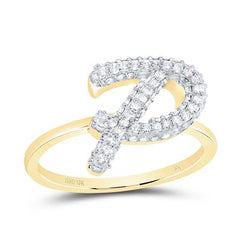 10K Diamond Initial RIng
