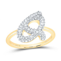 10K Diamond Initial RIng