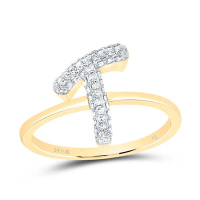 10K Diamond Initial RIng