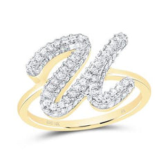 10K Diamond Initial RIng