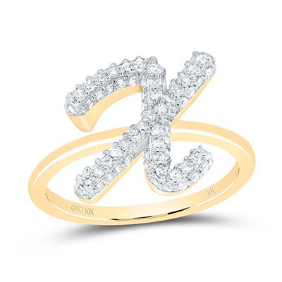 10K Diamond Initial RIng
