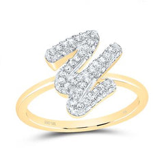 10K Diamond Initial RIng