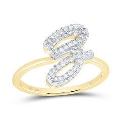 10K Diamond Initial RIng