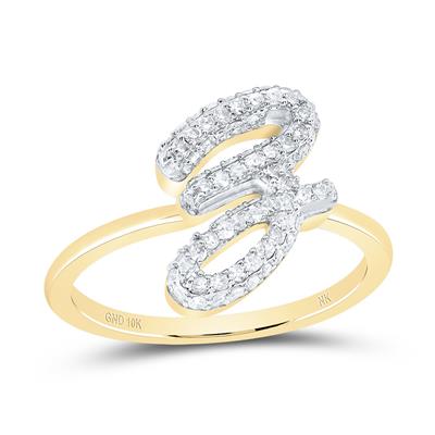 10K Diamond Initial RIng