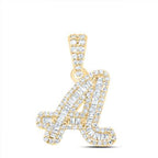10K Diamond Mini 2-Tone Initial Pendants