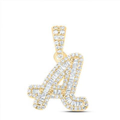 10K Diamond Mini 2-Tone Initial Pendants
