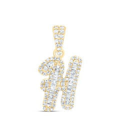 10K Diamond Mini 2-Tone Initial Pendants