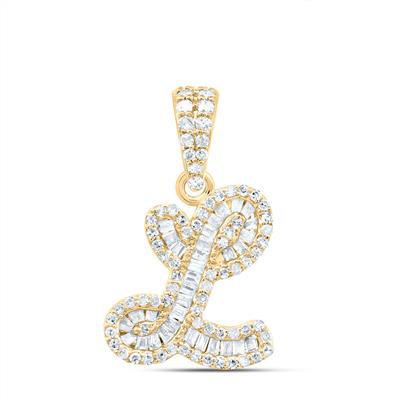 10K Diamond Mini 2-Tone Initial Pendants