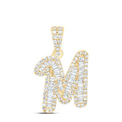 10K Diamond Mini 2-Tone Initial Pendants