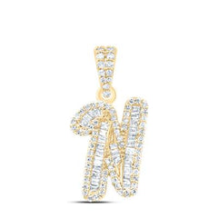10K Diamond Mini 2-Tone Initial Pendants