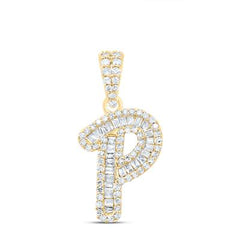 10K Diamond Mini 2-Tone Initial Pendants