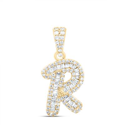 10K Diamond Mini 2-Tone Initial Pendants