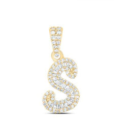 10K Diamond Mini 2-Tone Initial Pendants