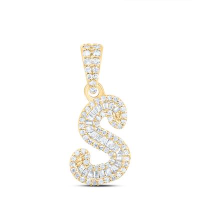 10K Diamond Mini 2-Tone Initial Pendants
