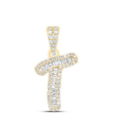 10K Diamond Mini 2-Tone Initial Pendants