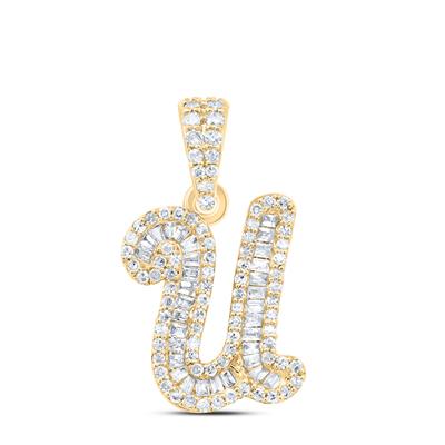 10K Diamond Mini 2-Tone Initial Pendants