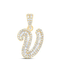 10K Diamond Mini 2-Tone Initial Pendants
