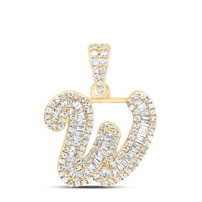 10K Diamond Mini 2-Tone Initial Pendants
