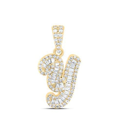 10K Diamond Mini 2-Tone Initial Pendants
