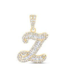 10K Diamond Mini 2-Tone Initial Pendants
