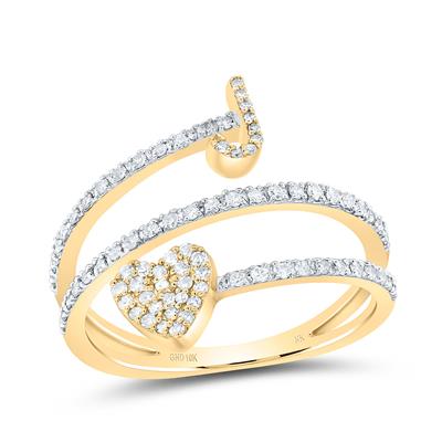 10K Diamond Initial Heart Ring