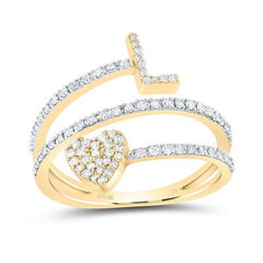10K Diamond Initial Heart Ring