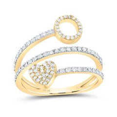 10K Diamond Initial Heart Ring