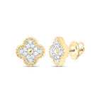 14K Diamond Clover Earrings