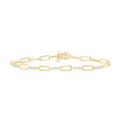 10K Diamond Paperclip Bracelet