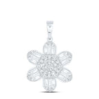 14K Diamond Flower Pendant